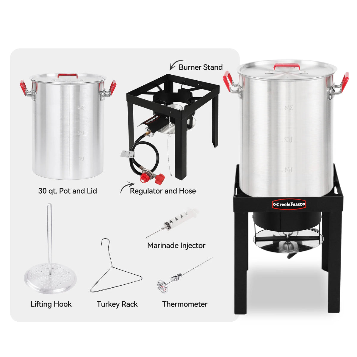 Premium Aluminum 30 Qt. Turkey Fryer Set M572221