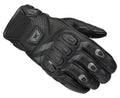Mens Leather Motorcycle Gloves Black MD A9698
