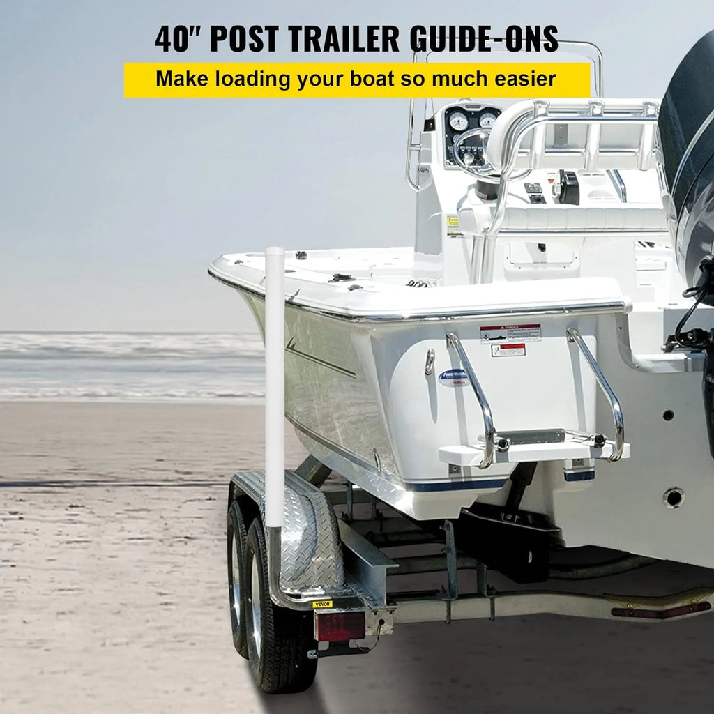 22 in. Steel Boat Trailer Guide-on with White PVC Tube Covers M7936
