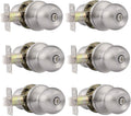 Satin Nickel Round Ball Knob Privacy Door Lockset Pack of 6 B159