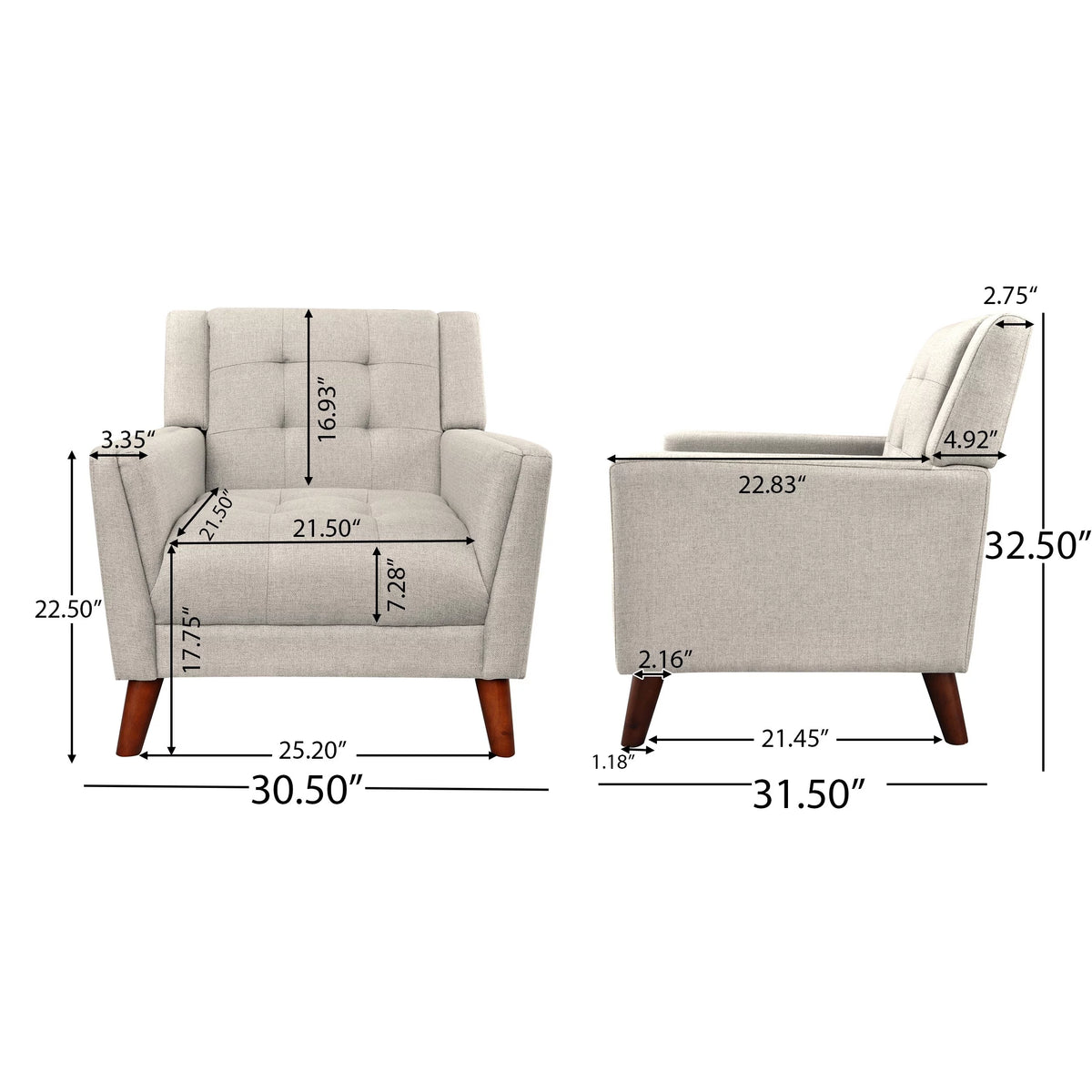 Fabric Arm Chair and Loveseat Set P720
