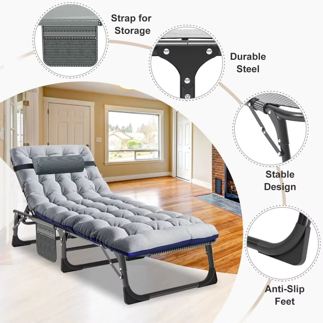 Folding Camping Cot with Mattress & Pillow M29456
