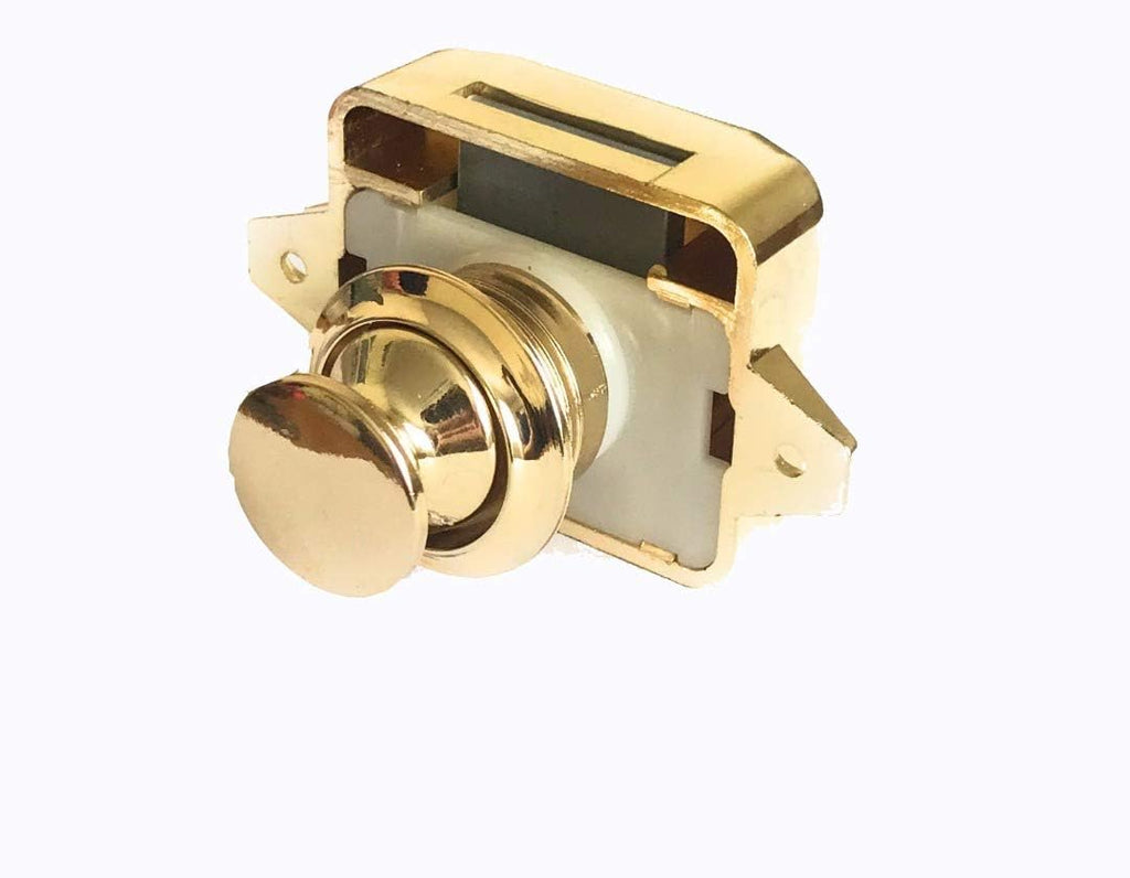 Package of Ten Keyless Push Button Cabinet Latch, Plastic, Chrome Plated T133986