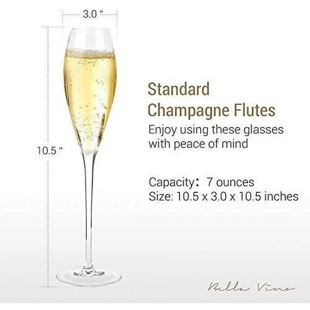 Hand Blown Crystal Champagne Flutes Set Of 2 U229