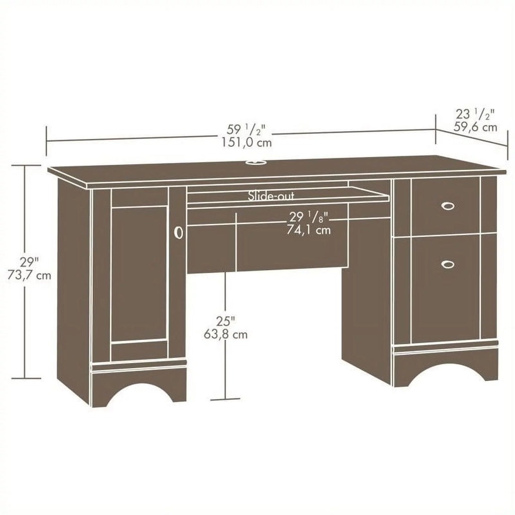 2 Door Wood Computer Desk in Brushed Maple A540184
