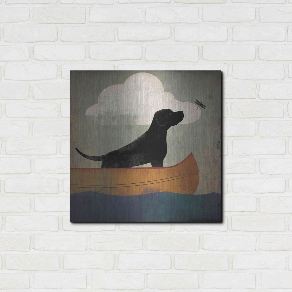 Black Dog Canoe Ride Metal Wall Art, 24"x24" M879711