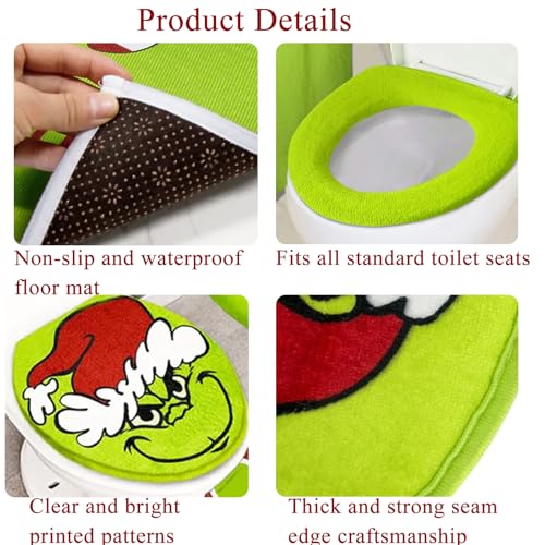Christmas Toilet Seat Cover and Rug Set of 4 C456771