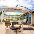 8.2 x 8.2ft LED Offset Hanging Umbrella with Base T6503