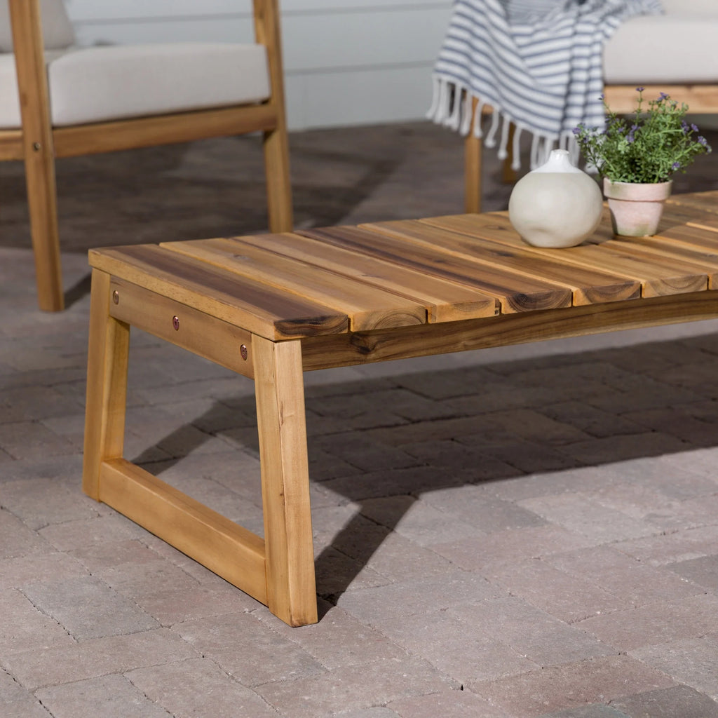 Solid Wood Slat-Top Outdoor Coffee Table H949