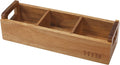 Acacia Wood Tea Bag Box with Handle, 3 Compartments V380