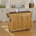 Natural Finish Kitchen Cart with Oak Top X811068
