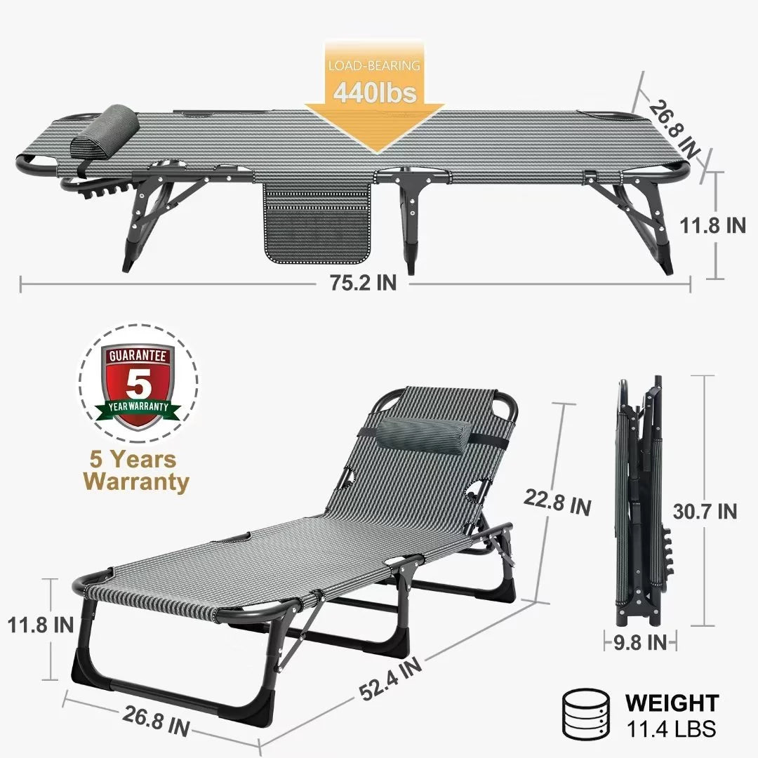 Folding Camping Cot with Mattress & Pillow M29456