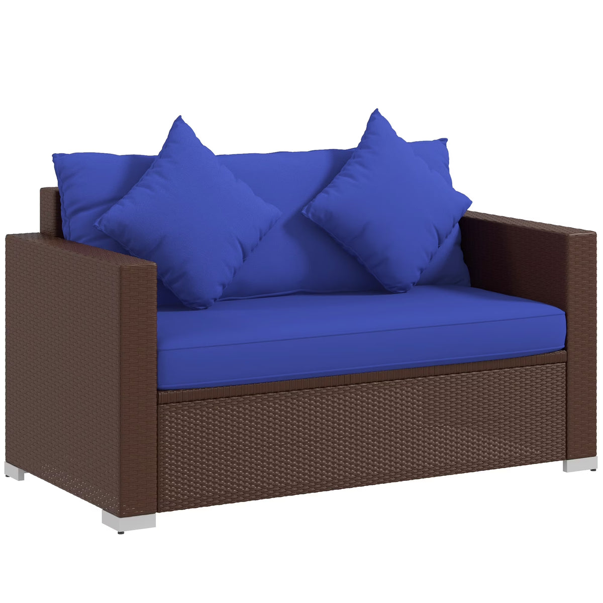 Blue Padded Outdoor Loveseat Sofa G5782