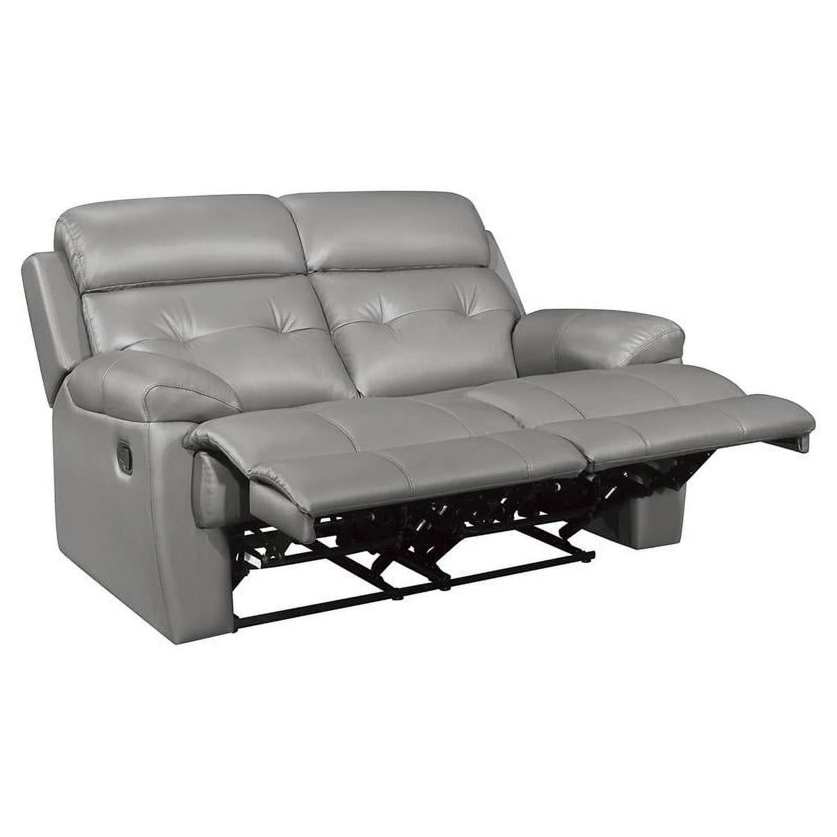 Gray Leather Double Reclining Love Seat G765