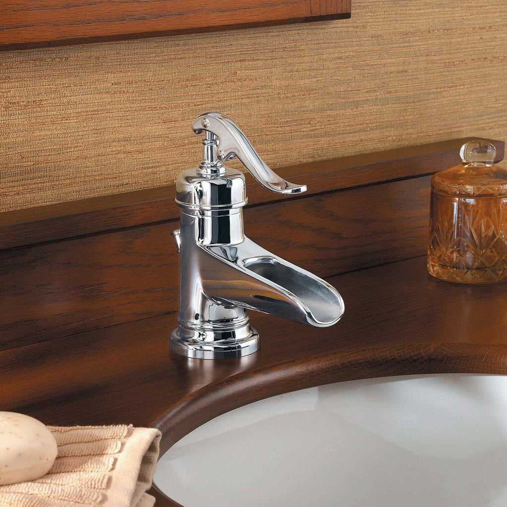 Polished Chrome Single-Handle Bathroom Faucet Y3785