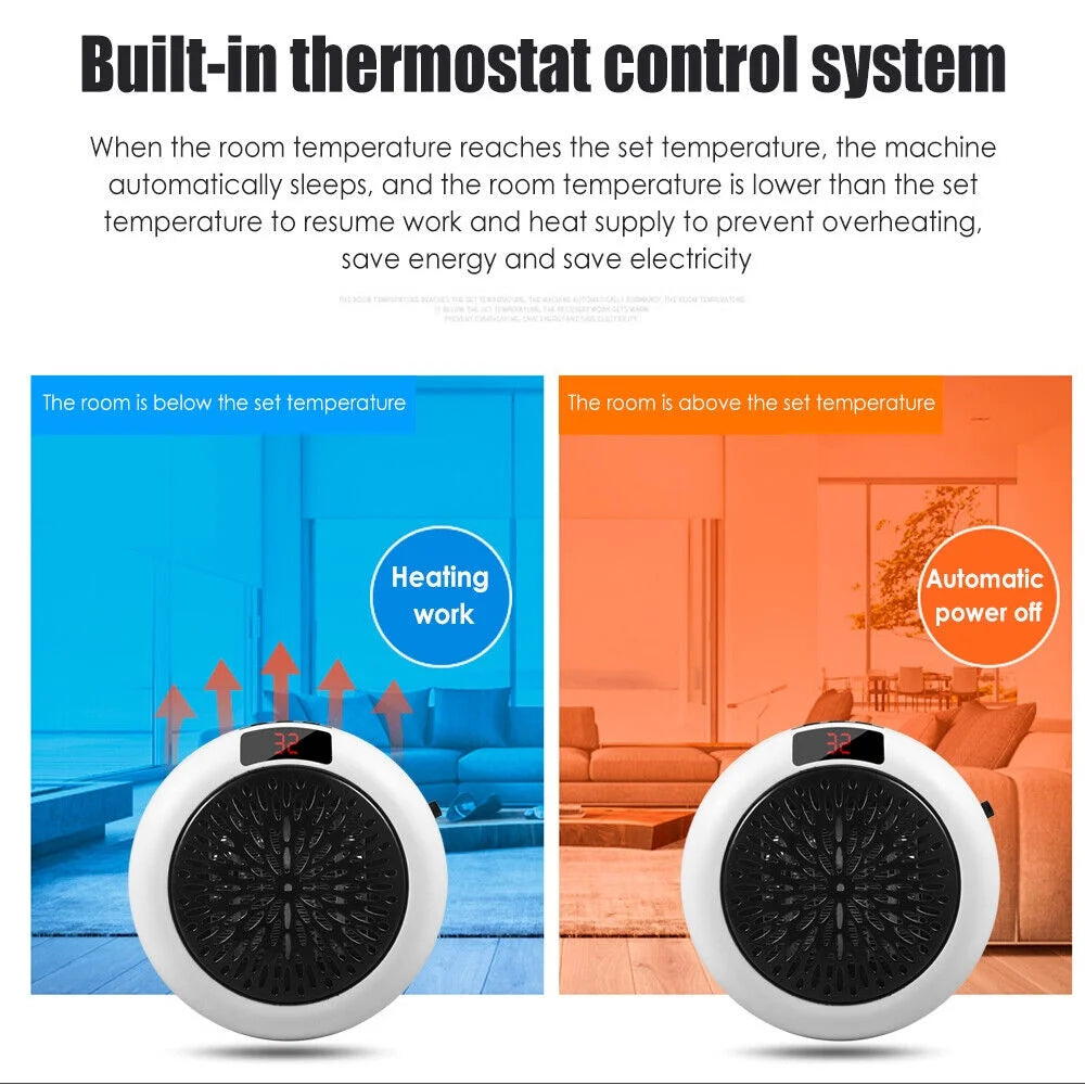 900W White Digital Thermostat Electric Heater H156