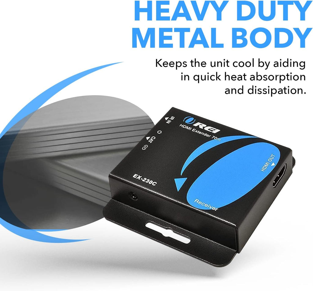 4K HDMI Over CAT6/CAT7 Extender RJ45 4K@30Hz Upto 130 Ft 1080P Upto 230 FT Full HD POC Transmitter & Receiver IR Loop Out R8117