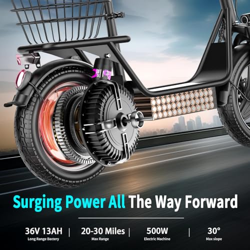 Electric Scooter with Seat, 500W Motor, 14" Pneumatic Tire X631713