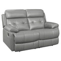 Gray Leather Double Reclining Love Seat G765