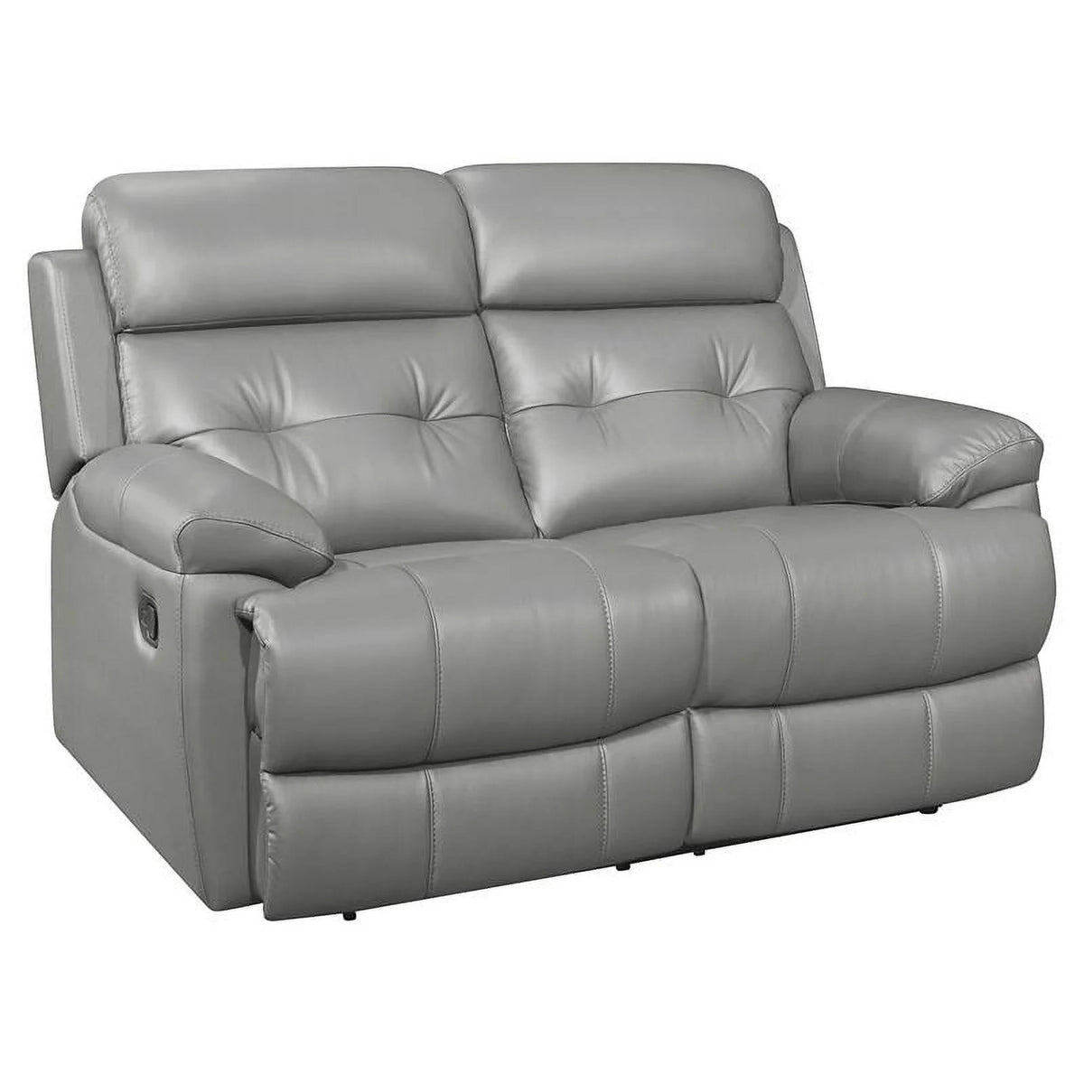 Gray Leather Double Reclining Love Seat G765