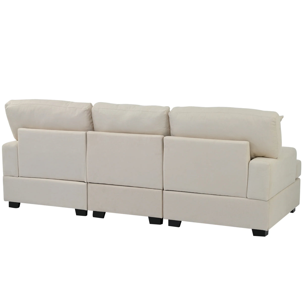 Beige Linen 3 Seater Sofa with 4 Pillows H6738