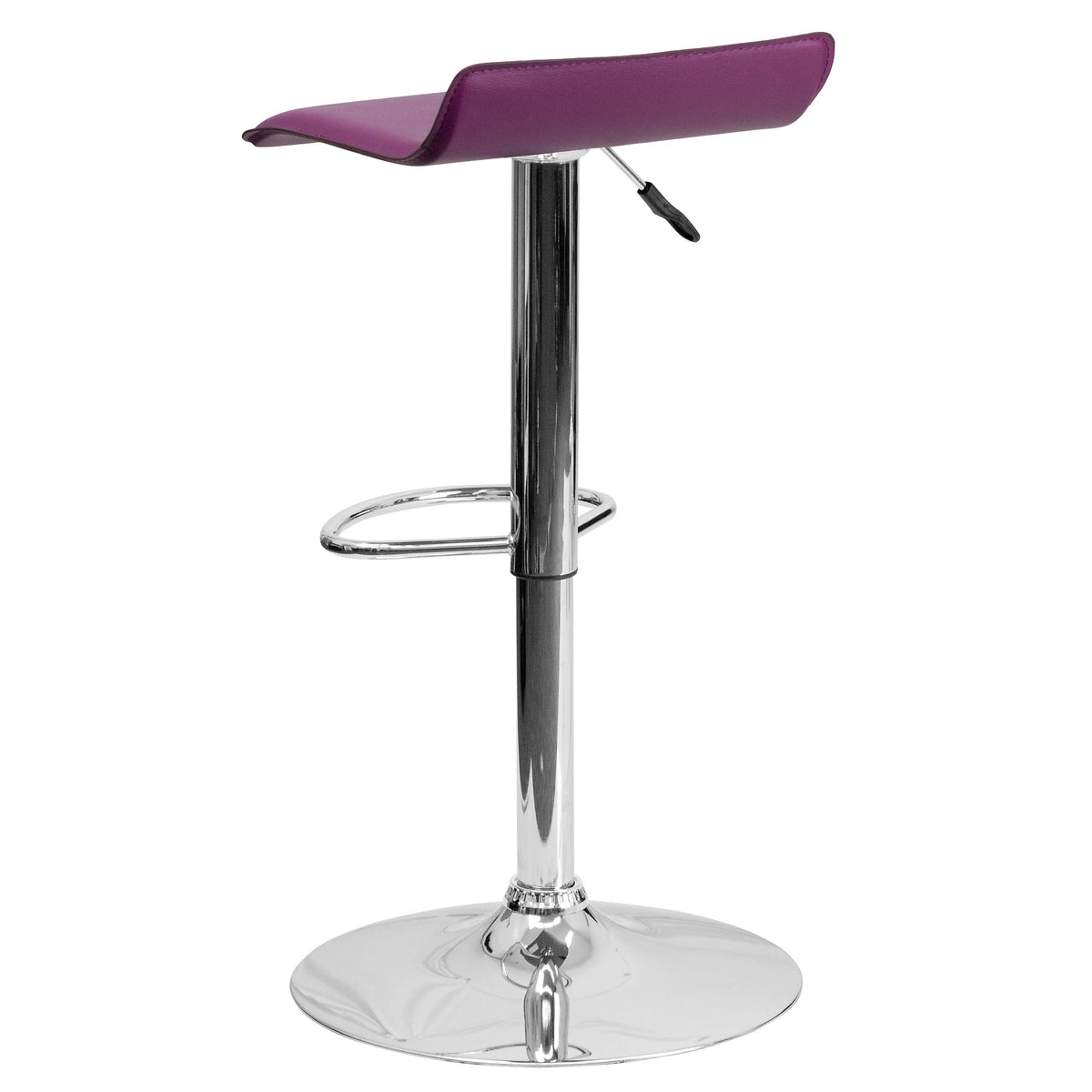 Purple Vinyl Adjustable Height Barstool with Chrome Base O8138
