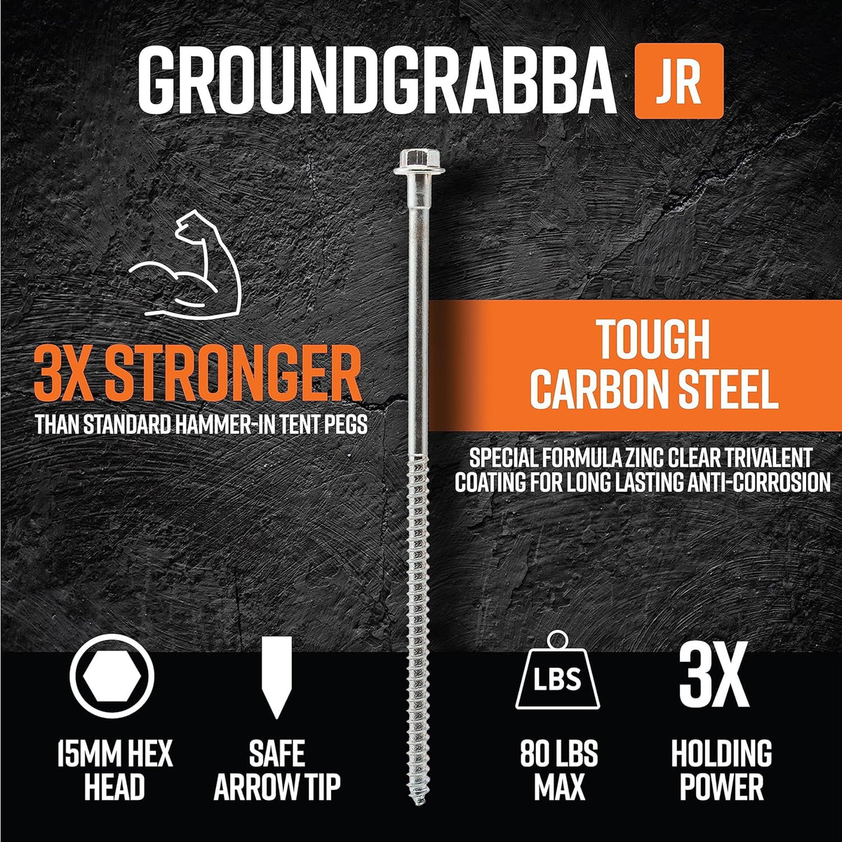 11 Inch 4 Pack Heavy Duty Screw-In Ground Anchors Q818