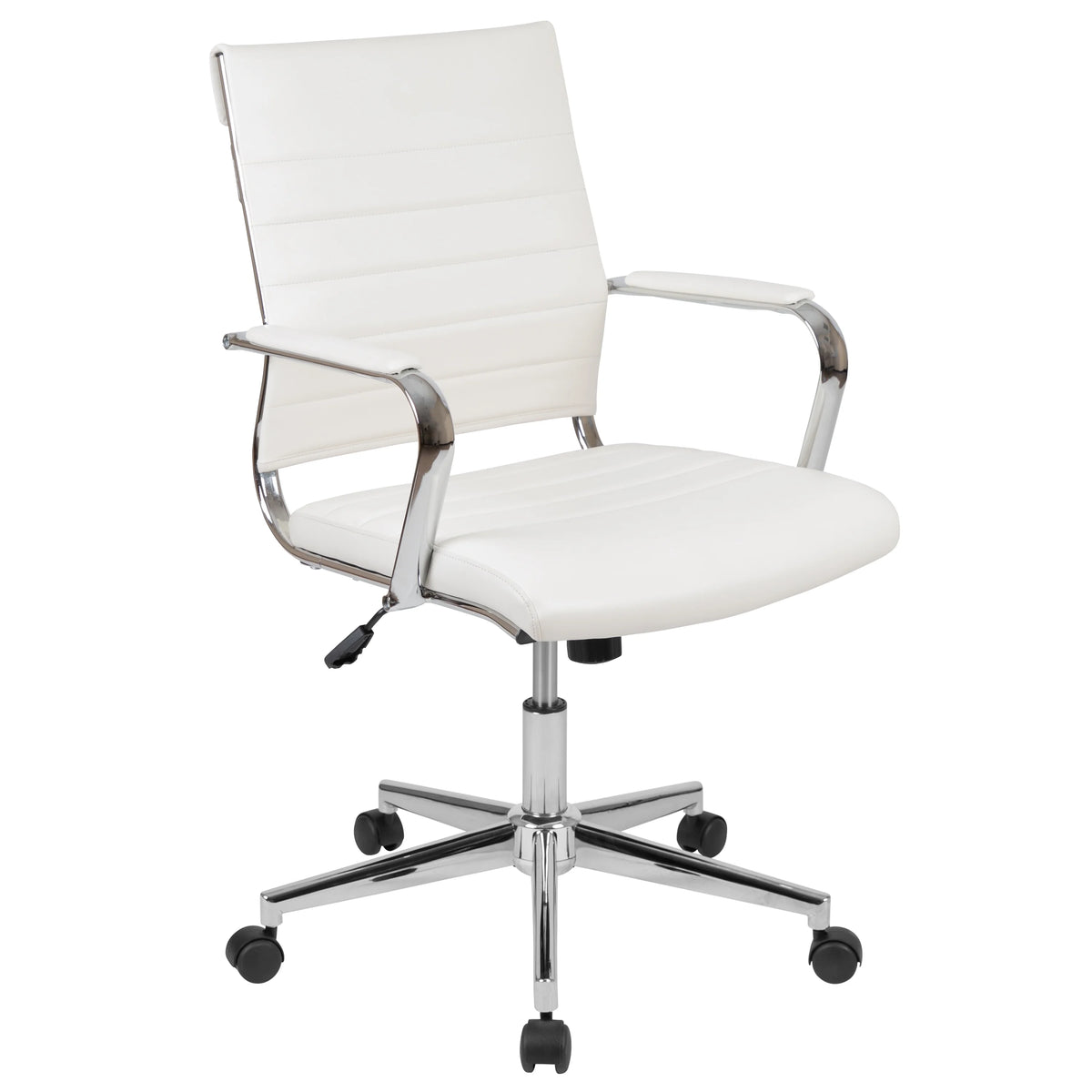White Adjustable Computer Desk, Office Chair and Mobile Filing Cabinet K489509