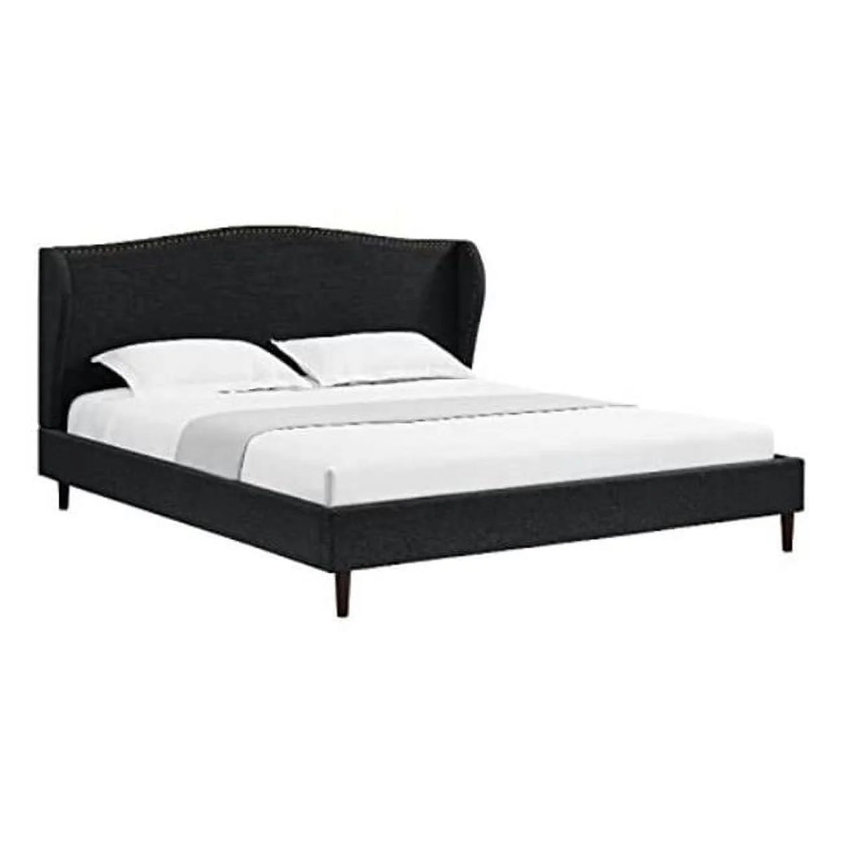 Charcoal King Size Linen Platform Bed S82912