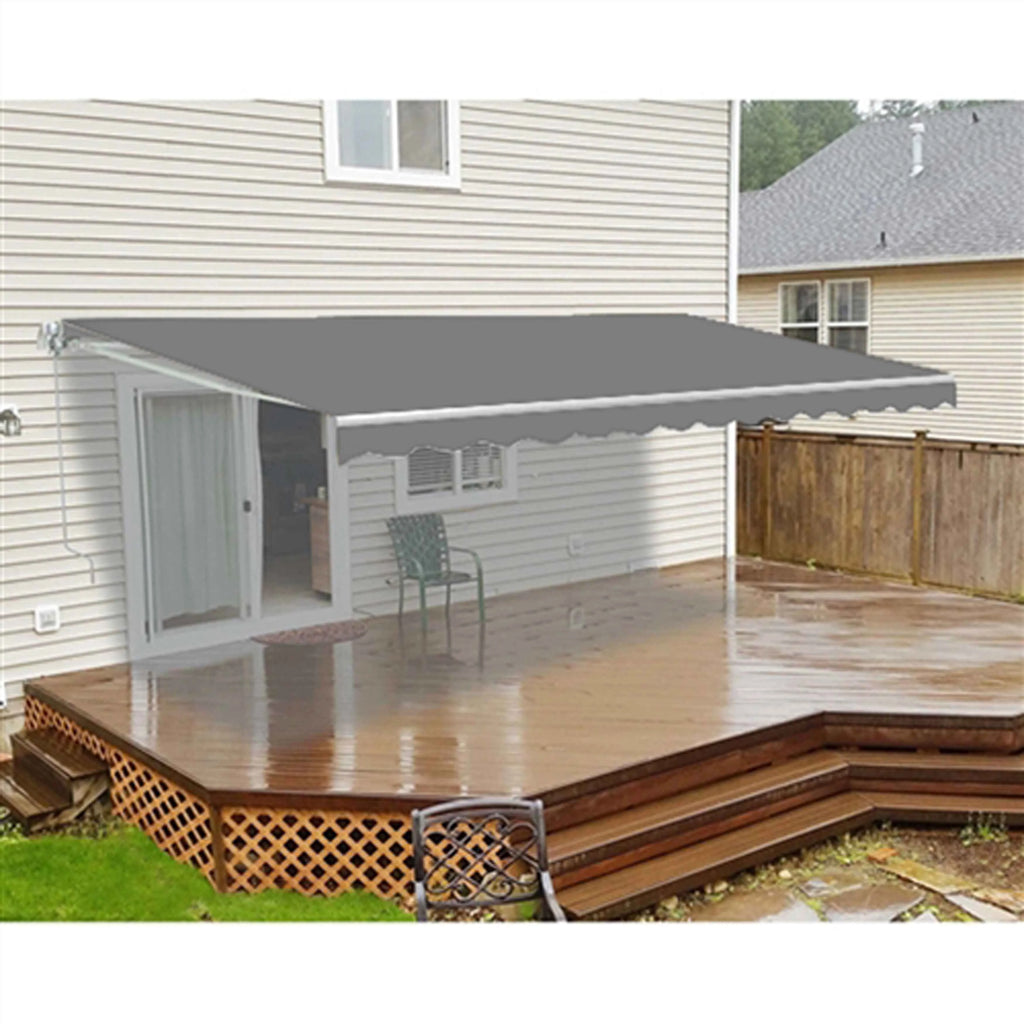 Retractable Patio 13' x 10' Awning Canopy, Gray F451