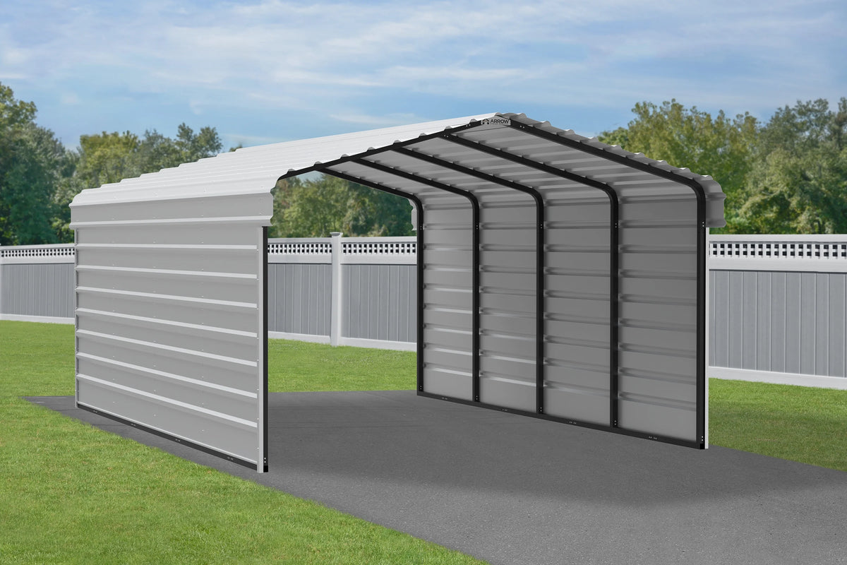 Galvanized Steel Carport Kit, 12' x 20' x 7' D558973