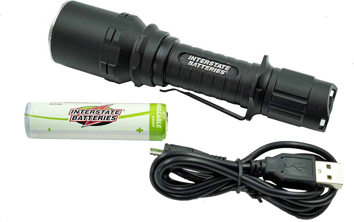 Rechargeable Flashlight with Pocket Clip and USB Charger K991