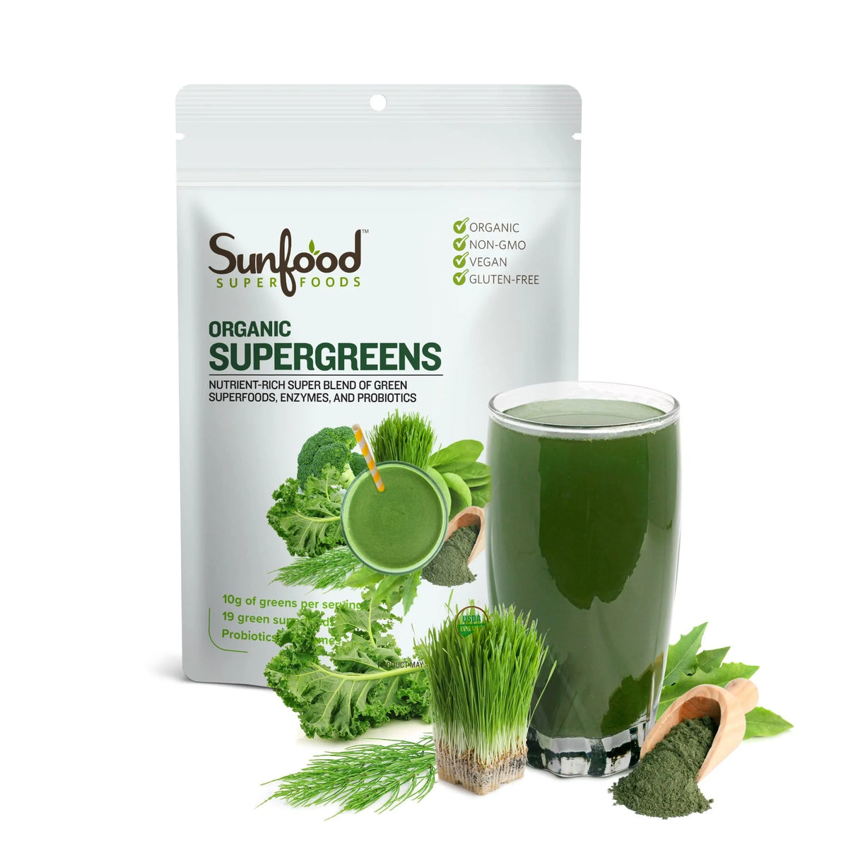 Organic Super Greens Powder 8 oz L4500