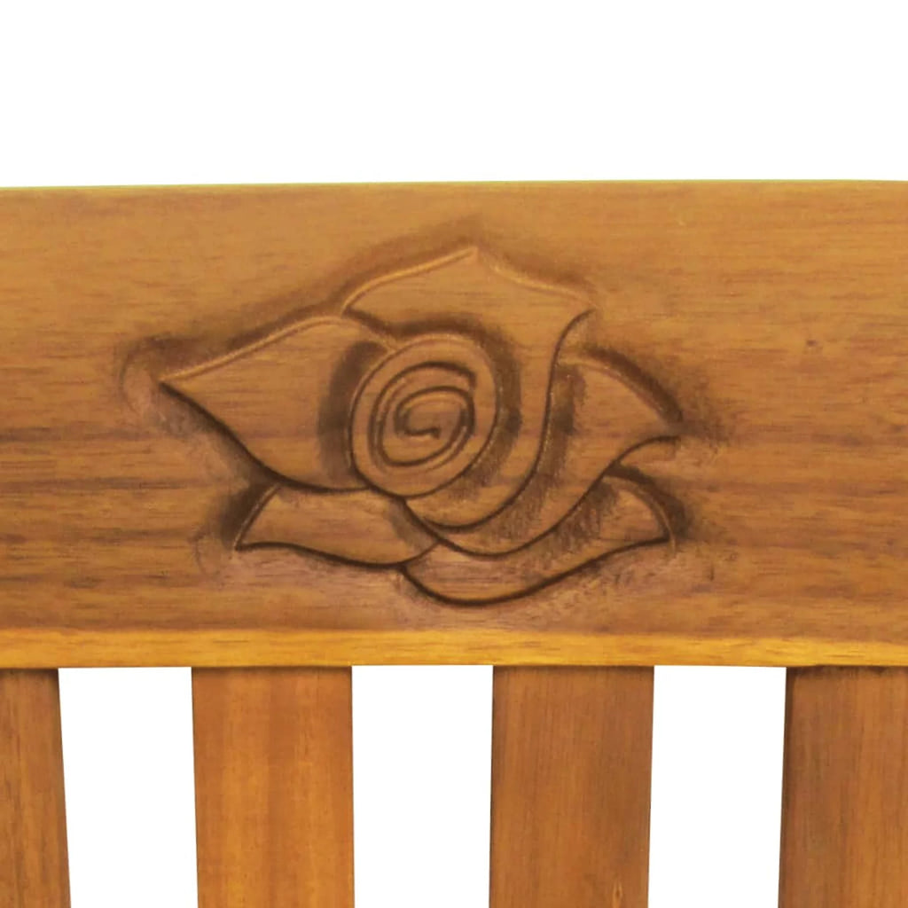 Acacia Wood Garden Bench with Black Seat Cushion J919871