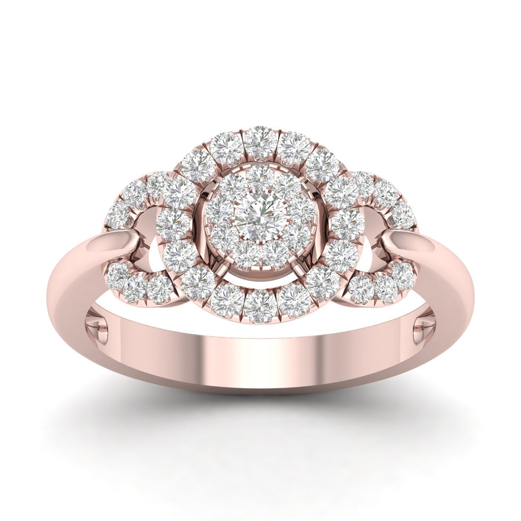 10K Rose Gold Diamond Cluster Engagement Ring Z72759
