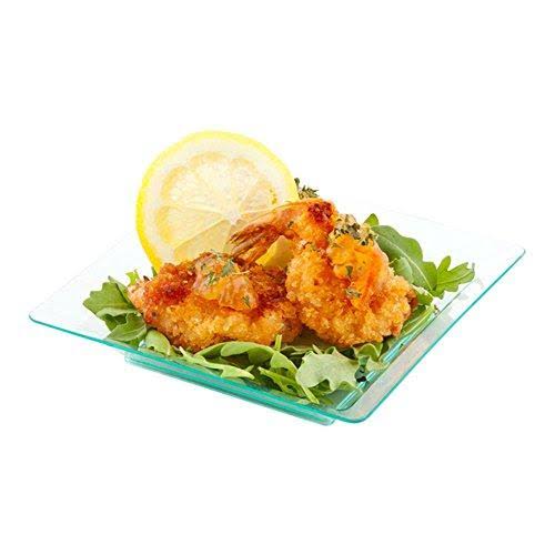 Square Plastic Plate Seagreen 4.25 Inches 100 Count Box S4160