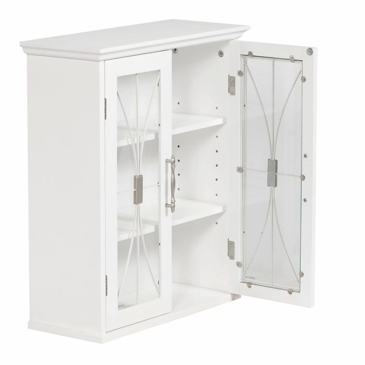 Wooden Wall Cabinet with 2 Doors White O69802