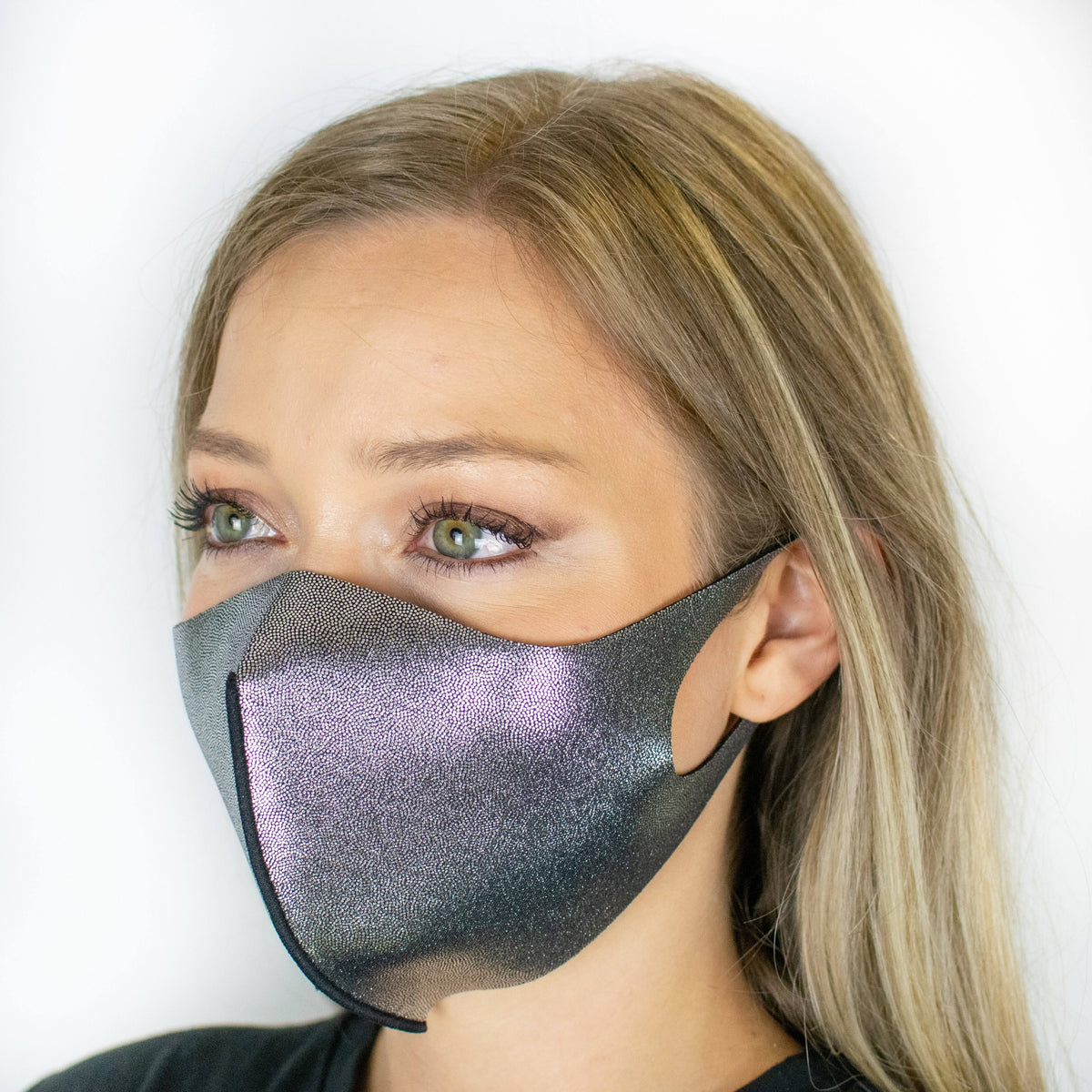 Metallic Silver 10-Pack Reusable Face Mask A2984
