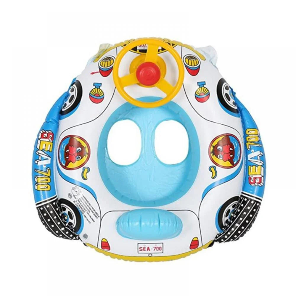 Inflatable Pool Float Ring with Steering Wheel Horn for Kids H538