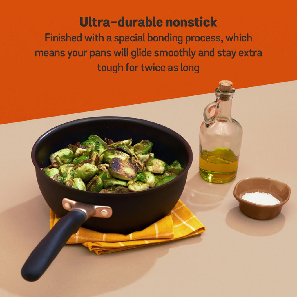 3-Quart Matte Black Hard Anodized Nonstick Sauce Pan P29992