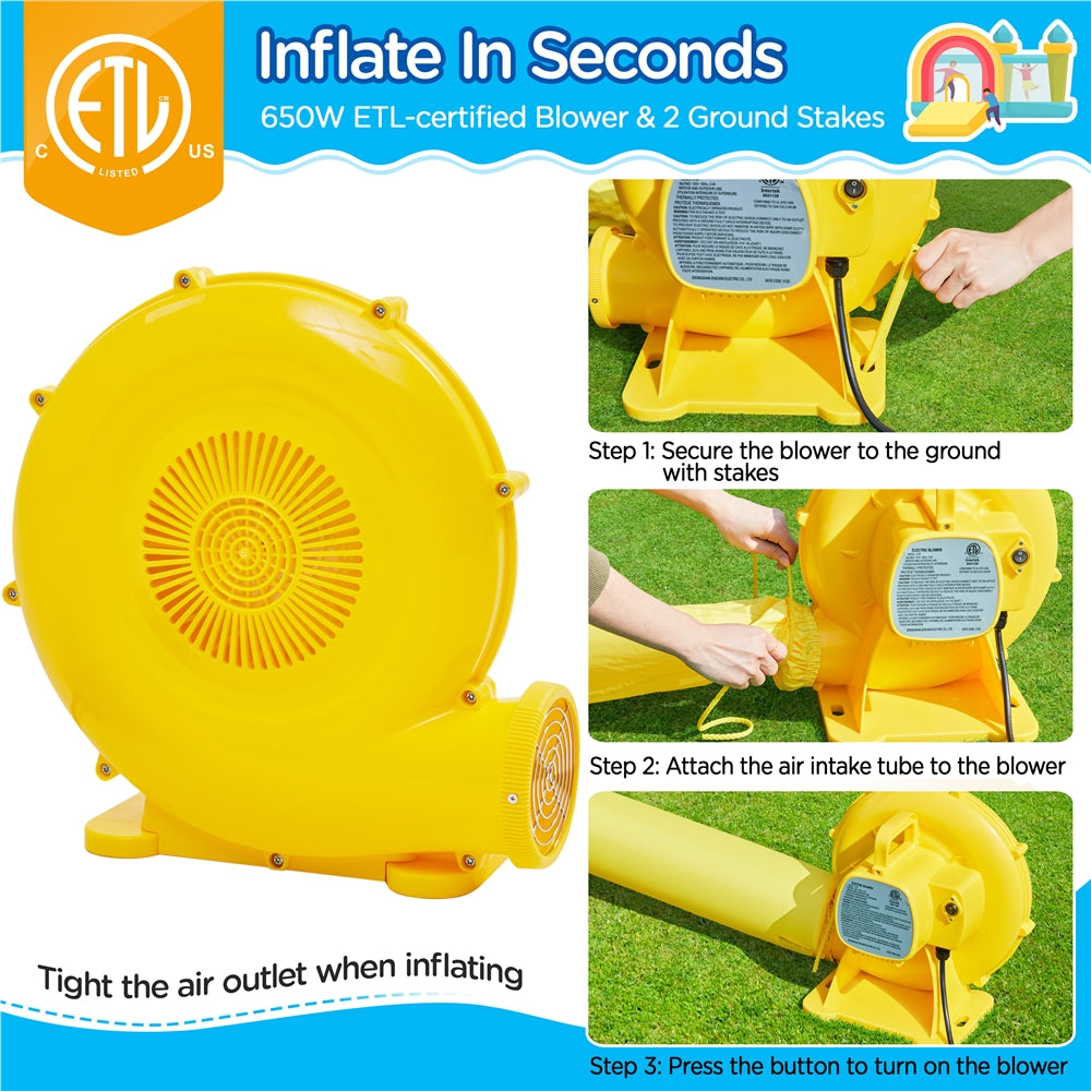 10-In-1 Inflatable Water Slide Bouncer with Blower & Storage Bag C5956