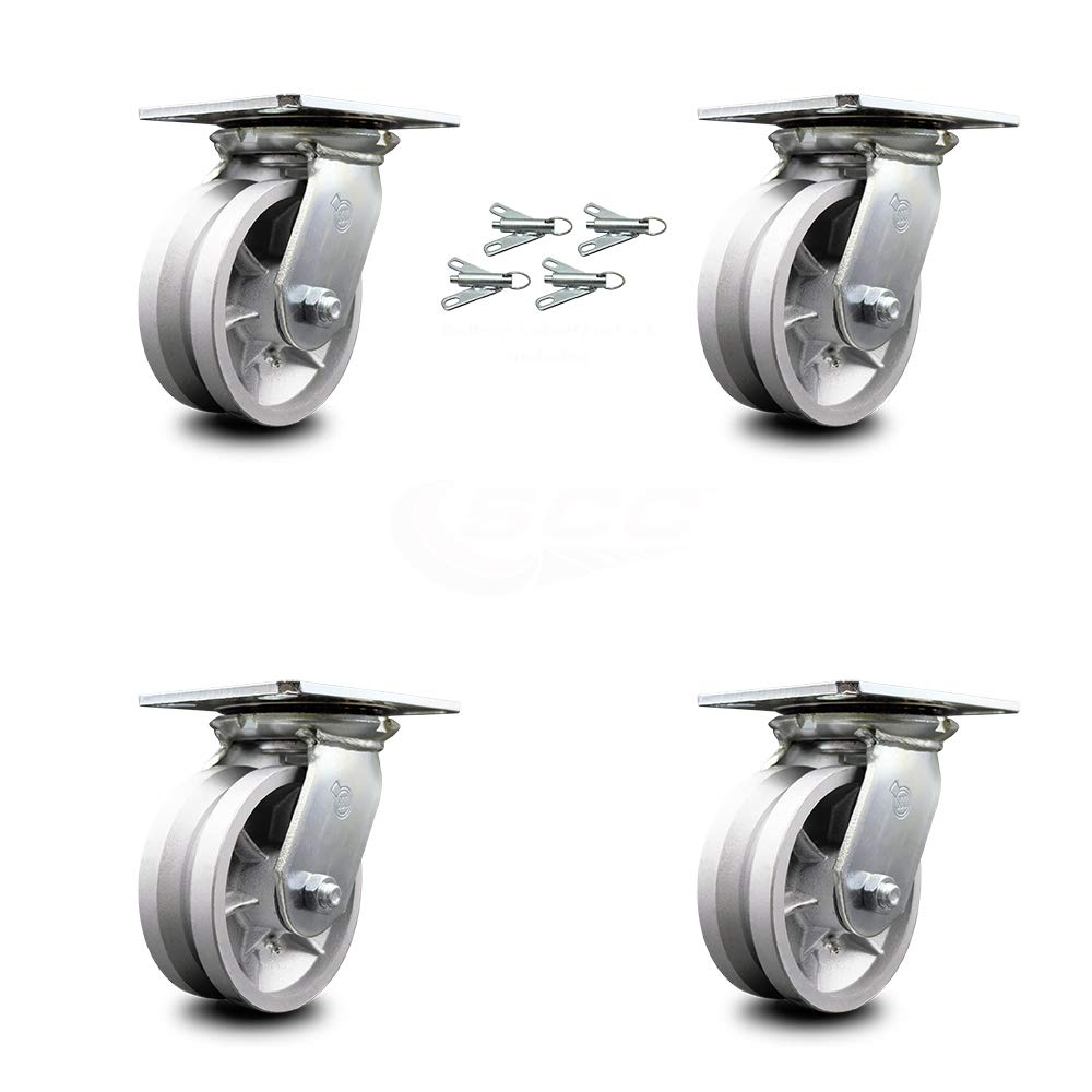Heavy Duty Swivel Caster with 8 x 2 Silver Wheel, Pack of 2 T223
