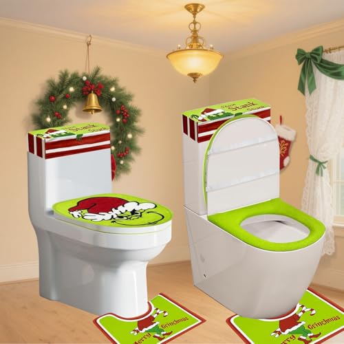 Christmas Toilet Seat Cover and Rug Set of 4 C456771