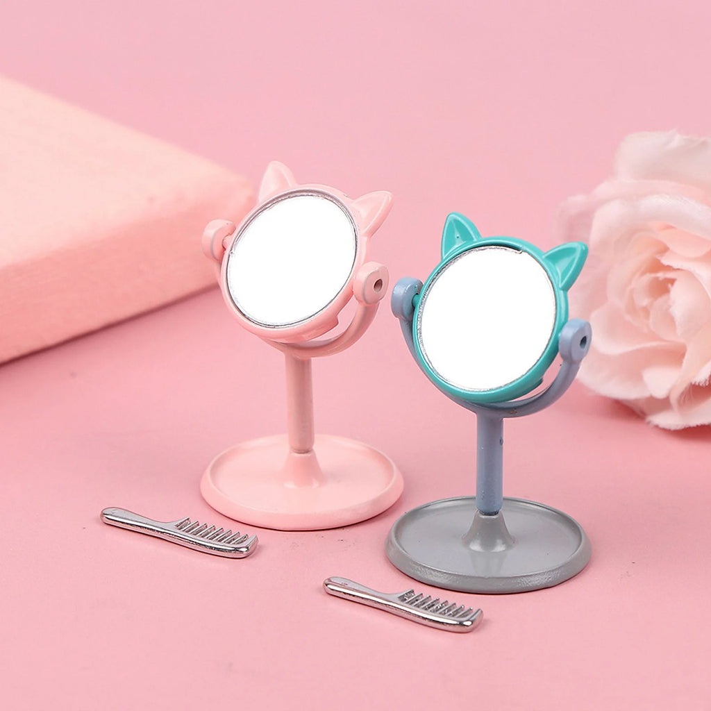 1/12 Mini Rabbit Ears Mirror Dollhouse Furniture C88173