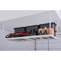 Adjustable Height White Overhead Ceiling Storage Rack U37679
