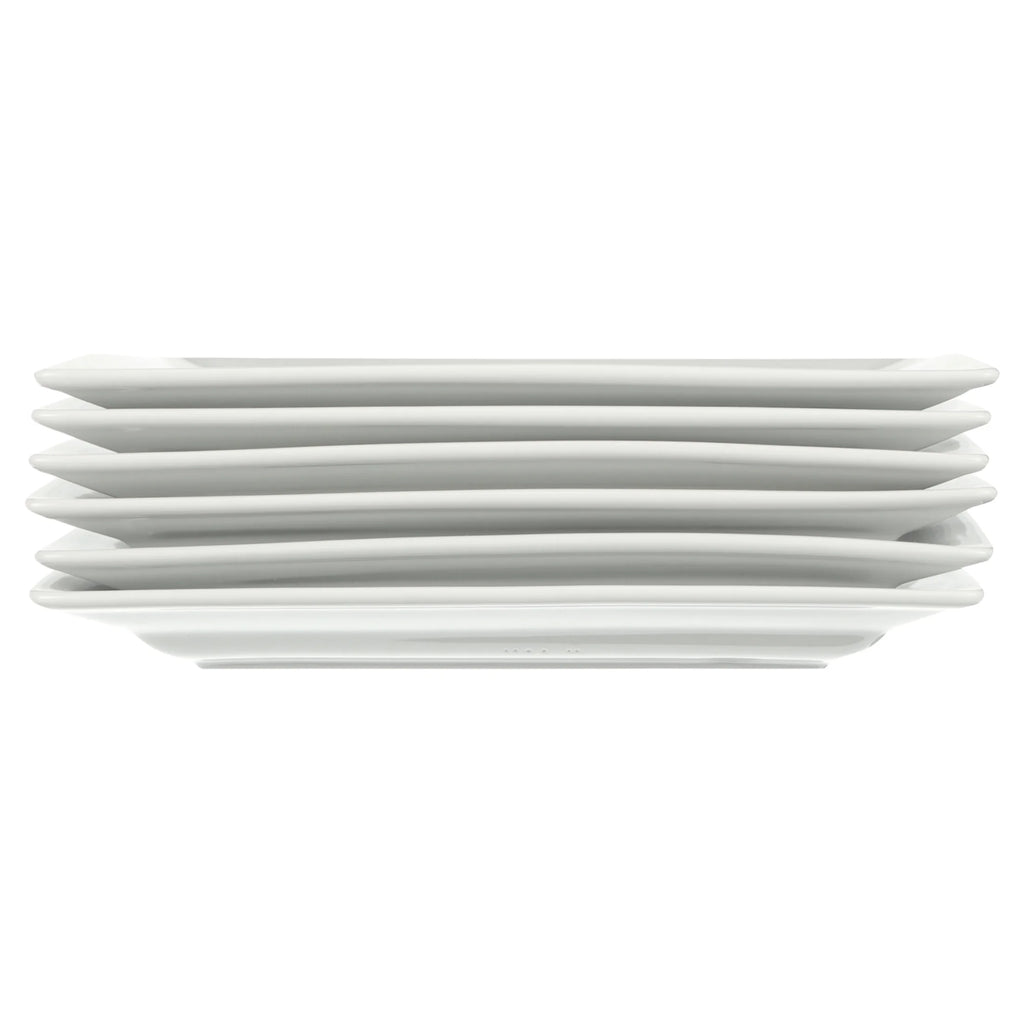 White Porcelain Dinner Plates, Set of 6 I64971