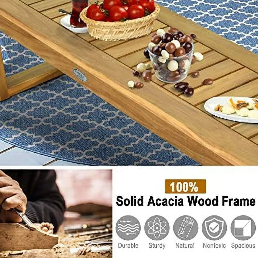 52 Inches Acacia Wood Backless Patio Bench Z3995