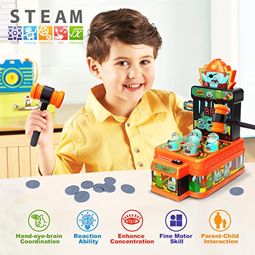 Arcade Whack Game Mole Mini Electronic Hammering Pounding Toy V6762