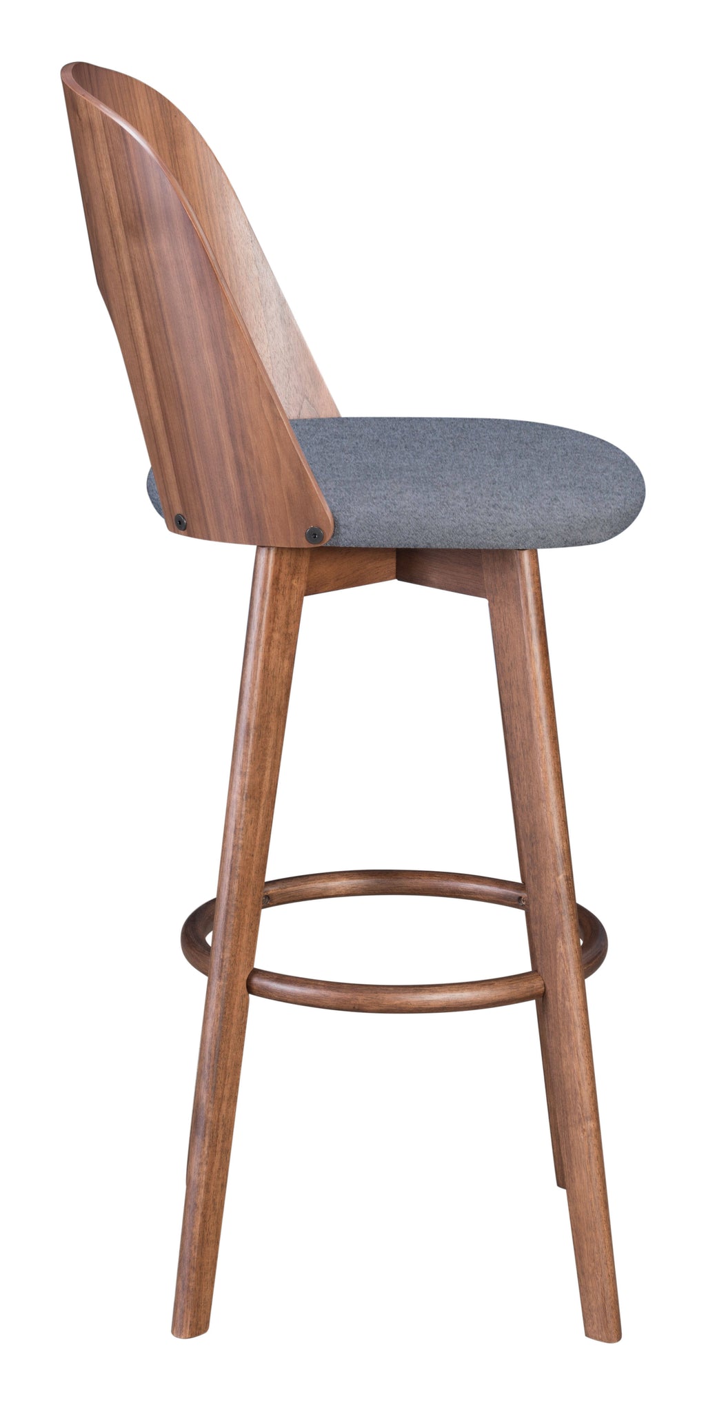 Walnut & Dark Gray Barstool (Set of 2) V81423