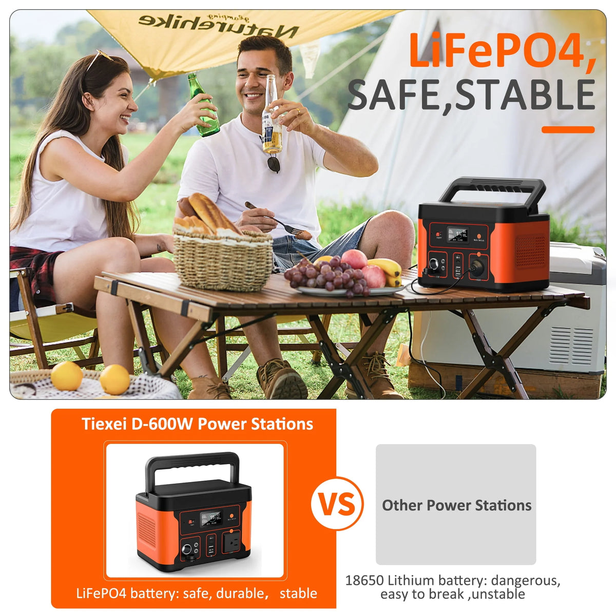 Portable Power Station 600W 550Wh LiFePO4 Battery B85228